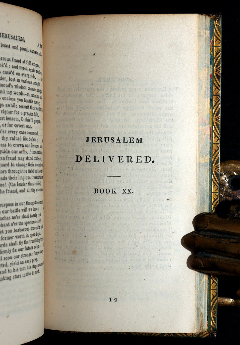 1822 Rare Book - Jerusalem Delivered; An Heroic Poem by Torquato Tasso