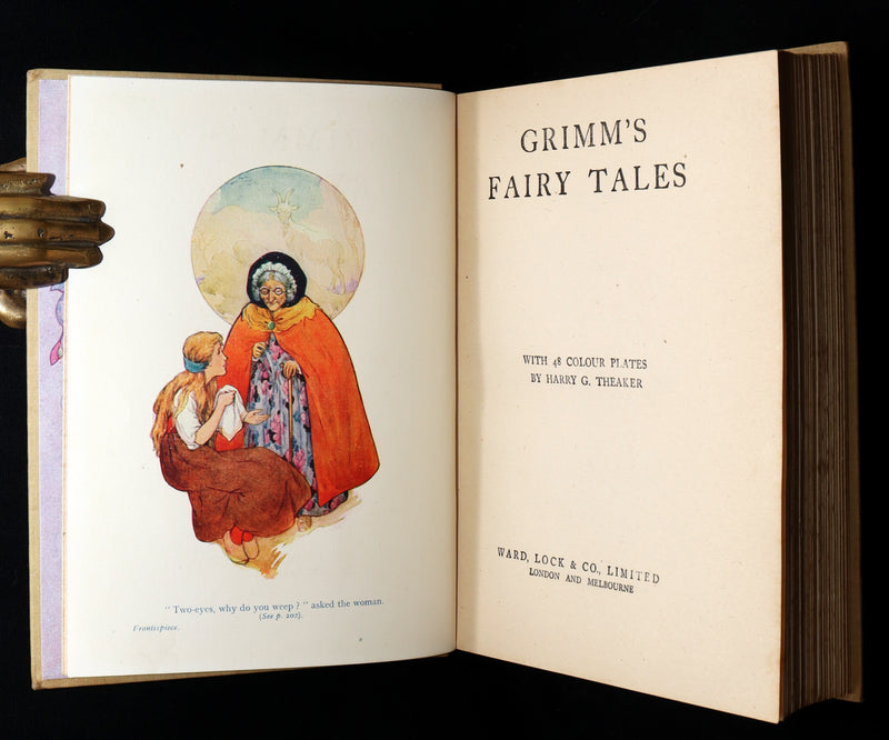 1920 Rare Book - Grimm's Fairy Tales with 48 Colour Plates By Harry G. Theaker