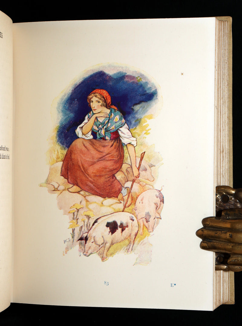 1920 Rare Book - Grimm's Fairy Tales with 48 Colour Plates By Harry G. Theaker