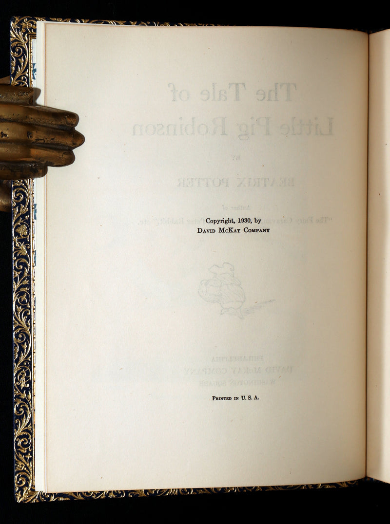 1930 First Edition bound by Asprey- Beatrix Potter's Tale of Little Pig Robinson