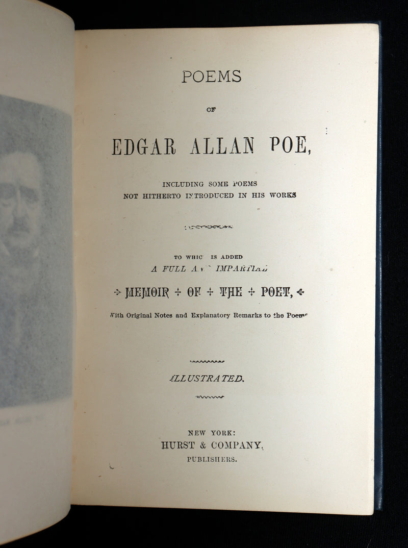 1890 Rare Book - Poems of Edgar Allan Poe with Memoir of the Poet