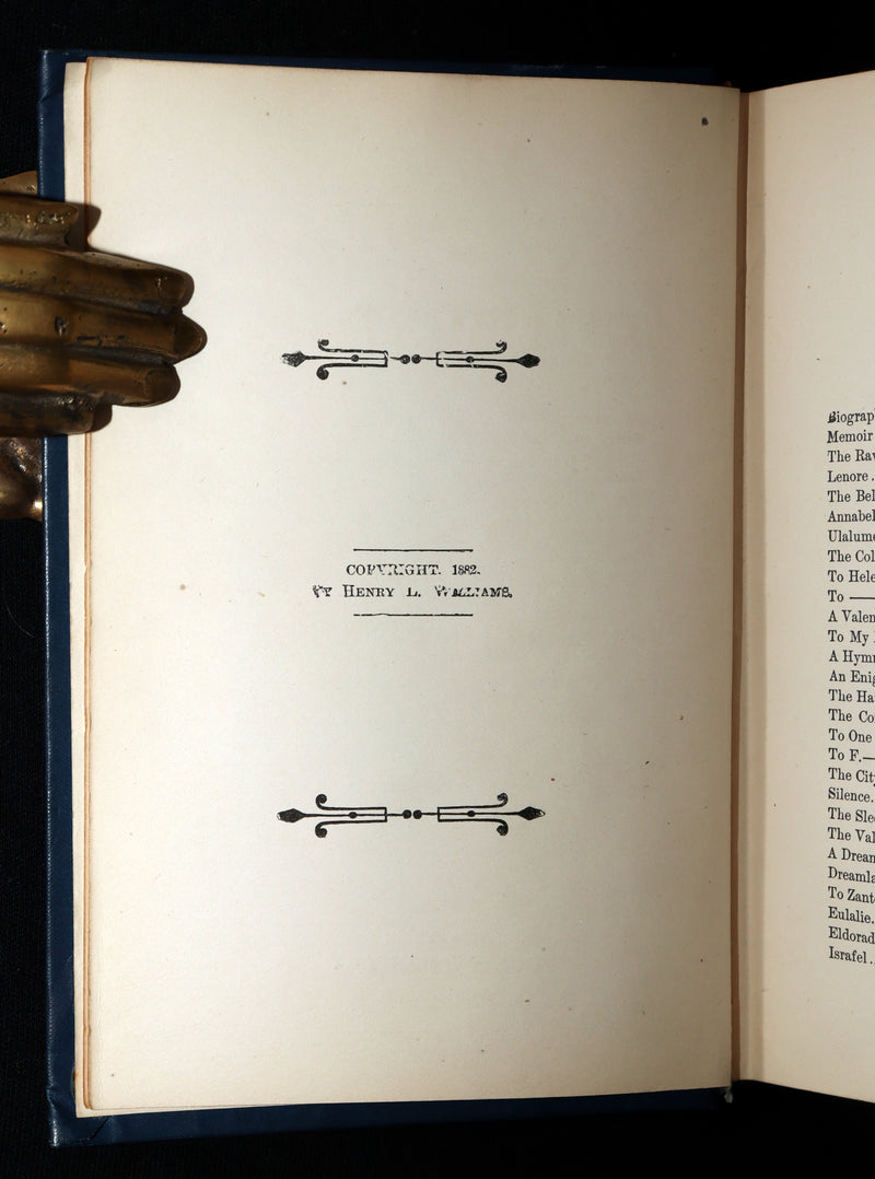 1890 Rare Book - Poems of Edgar Allan Poe with Memoir of the Poet