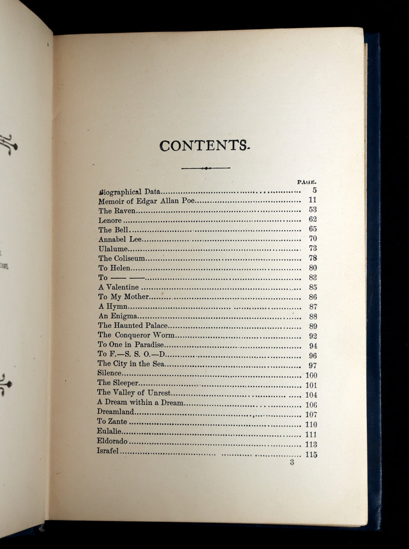 1890 Rare Book - Poems of Edgar Allan Poe with Memoir of the Poet