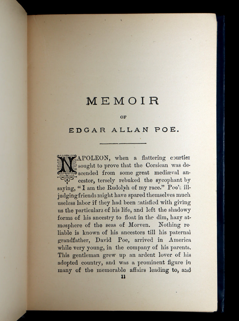1890 Rare Book - Poems of Edgar Allan Poe with Memoir of the Poet