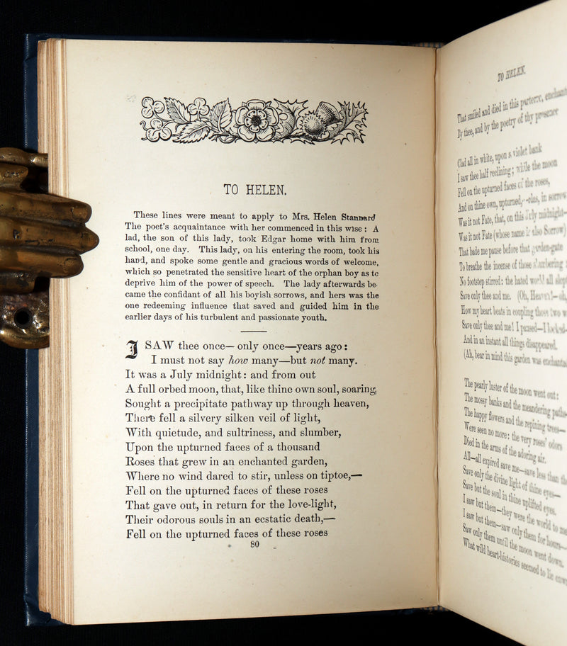 1890 Rare Book - Poems of Edgar Allan Poe with Memoir of the Poet