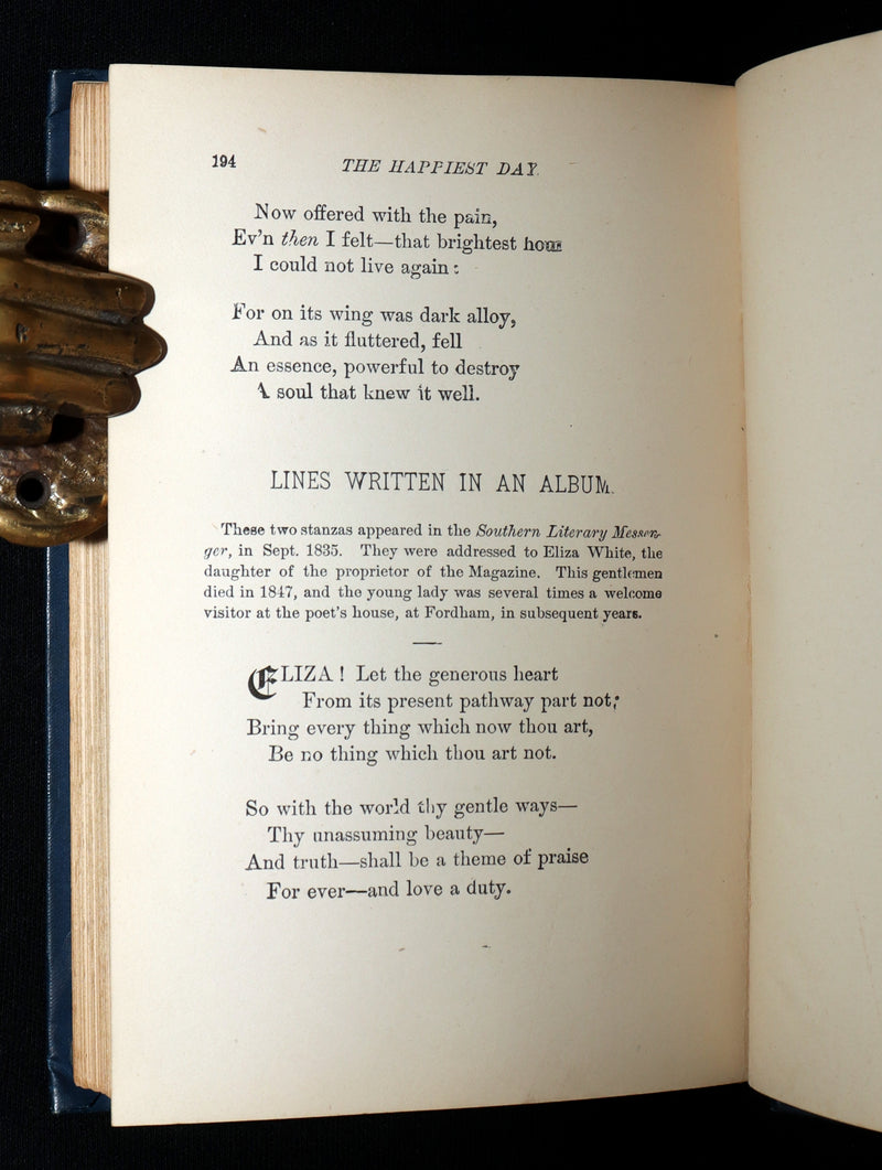 1890 Rare Book - Poems of Edgar Allan Poe with Memoir of the Poet