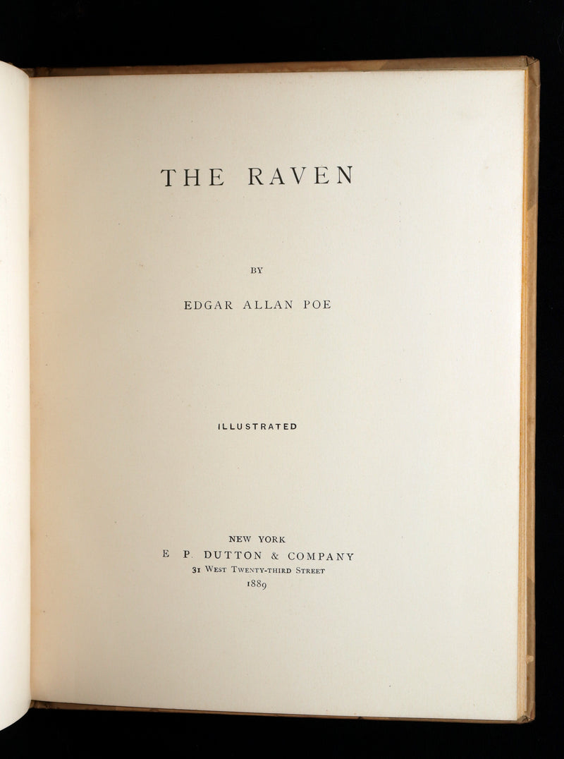 1889 Scarce Book - The Raven by Edgar Allan Poe, Illustrated by W. L. Taylor