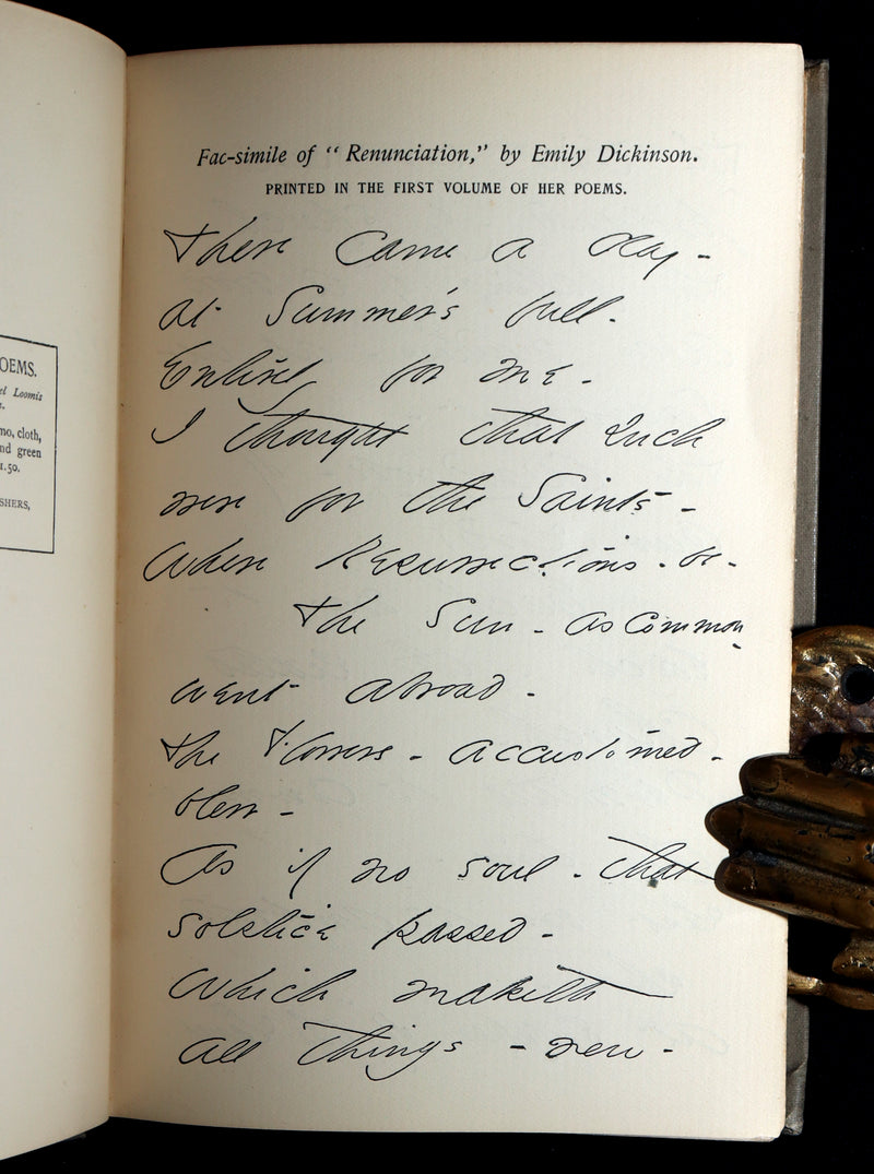 1893 Rare Book - Poems. Second Series. By Emily Dickinson