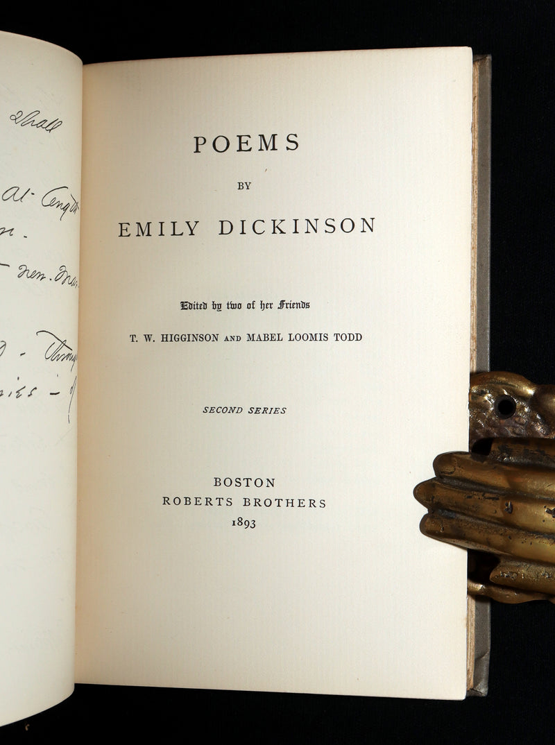 1893 Rare Book - Poems. Second Series. By Emily Dickinson