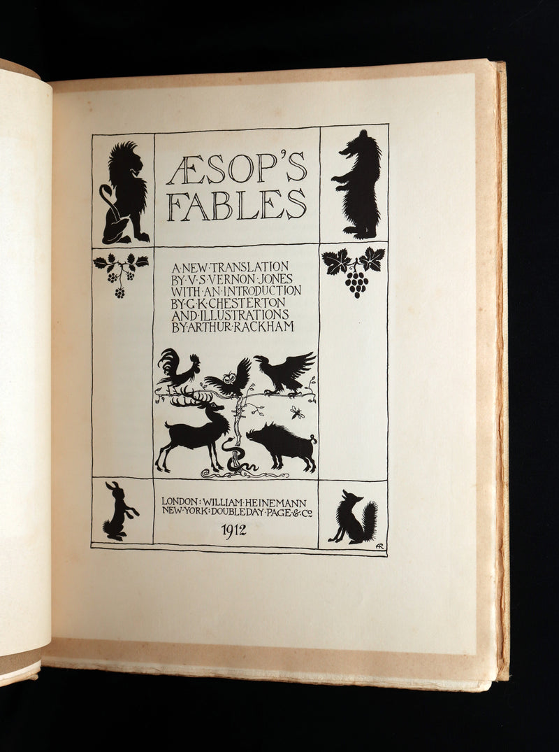 1912 Rare First Signed Edition #1004 - Æsop Fables Illustrated by Arthur Rackham