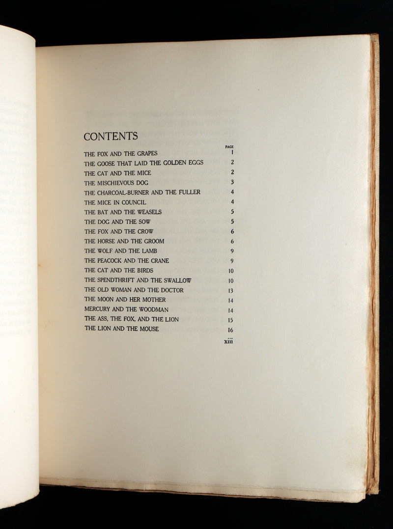 1912 Rare First Signed Edition #1004 - Æsop Fables Illustrated by Arthur Rackham