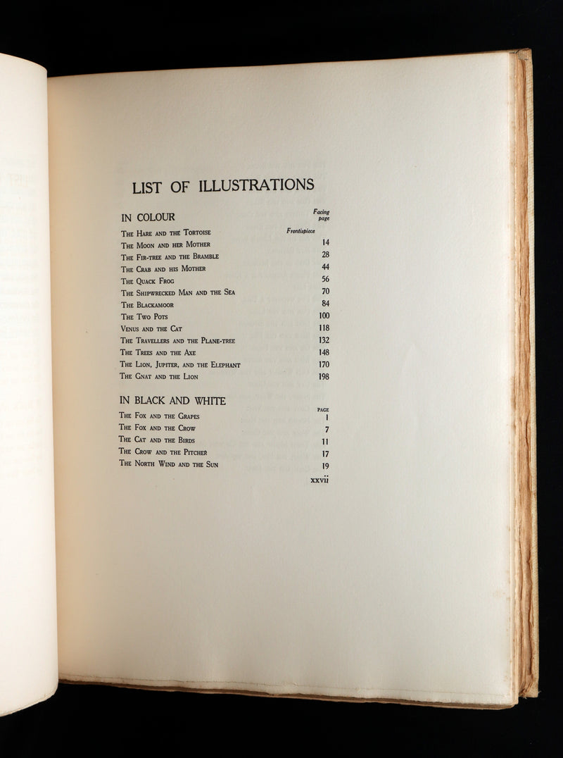 1912 Rare First Signed Edition #1004 - Æsop Fables Illustrated by Arthur Rackham