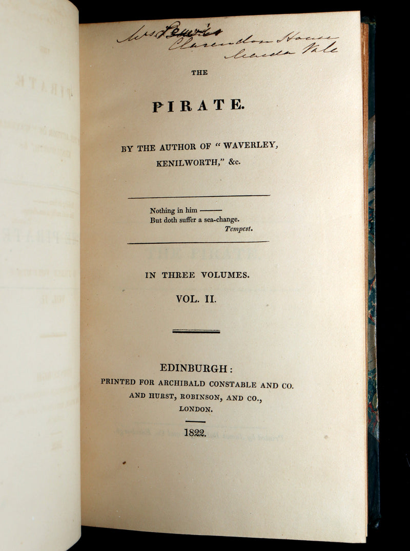 1822 Rare First Edition Book set - The Pirate by Sir Walter Scott