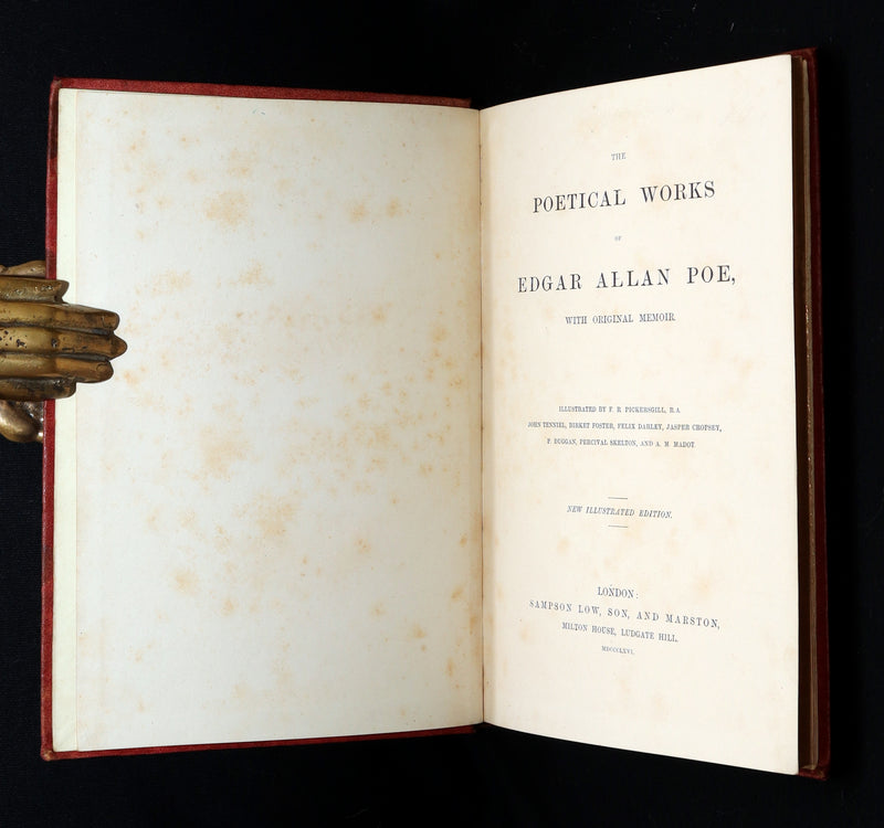 1866 Rare Book - The Poetical Works of Edgar Allan Poe, with Original Memoir