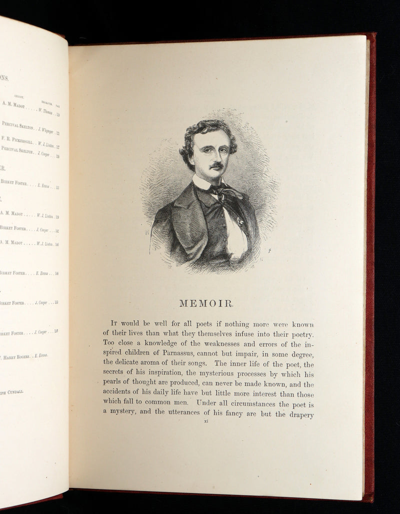 1866 Rare Book - The Poetical Works of Edgar Allan Poe, with Original Memoir