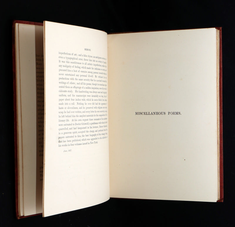 1866 Rare Book - The Poetical Works of Edgar Allan Poe, with Original Memoir