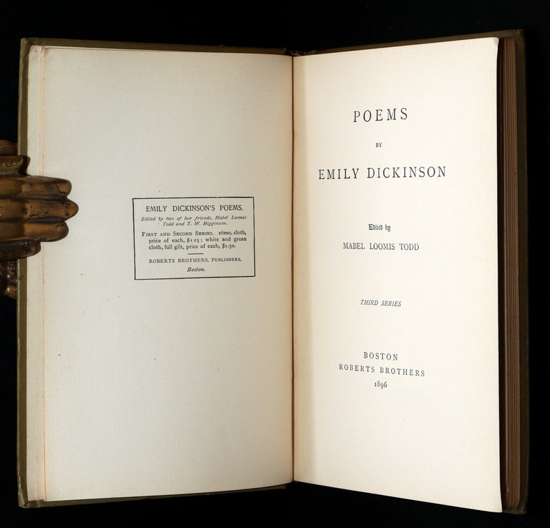 1896 Rare Second Edition - Poems. Third Series, by Emily Dickinson