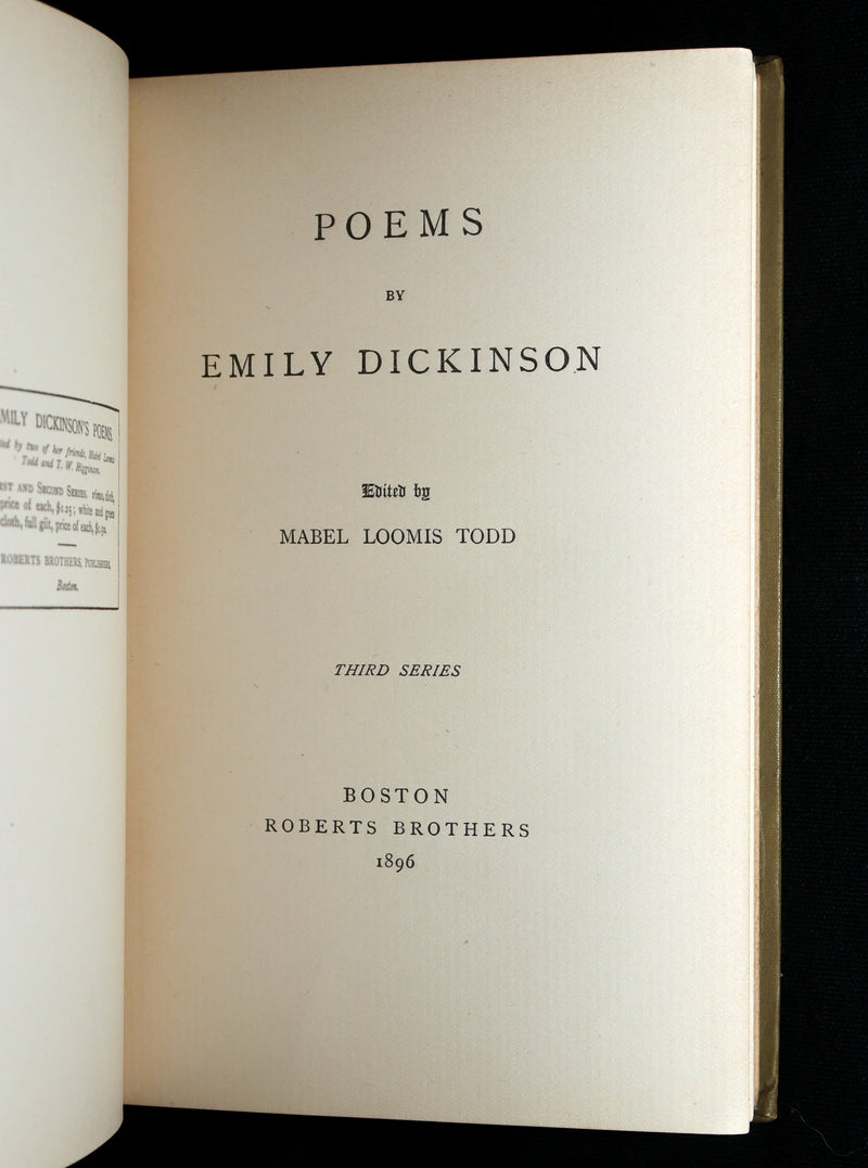 1896 Rare Second Edition - Poems. Third Series, by Emily Dickinson