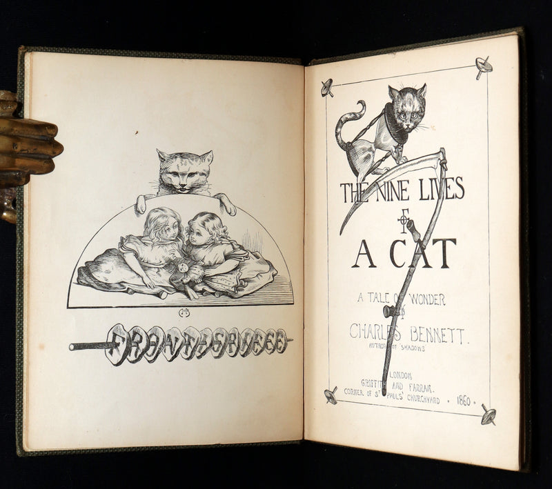 1860 Rare First Edition-The Nine Lives of a Cat, illustrated by Charles Bennett