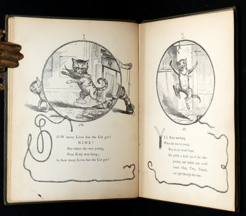 1860 Rare First Edition-The Nine Lives of a Cat, illustrated by Charles Bennett
