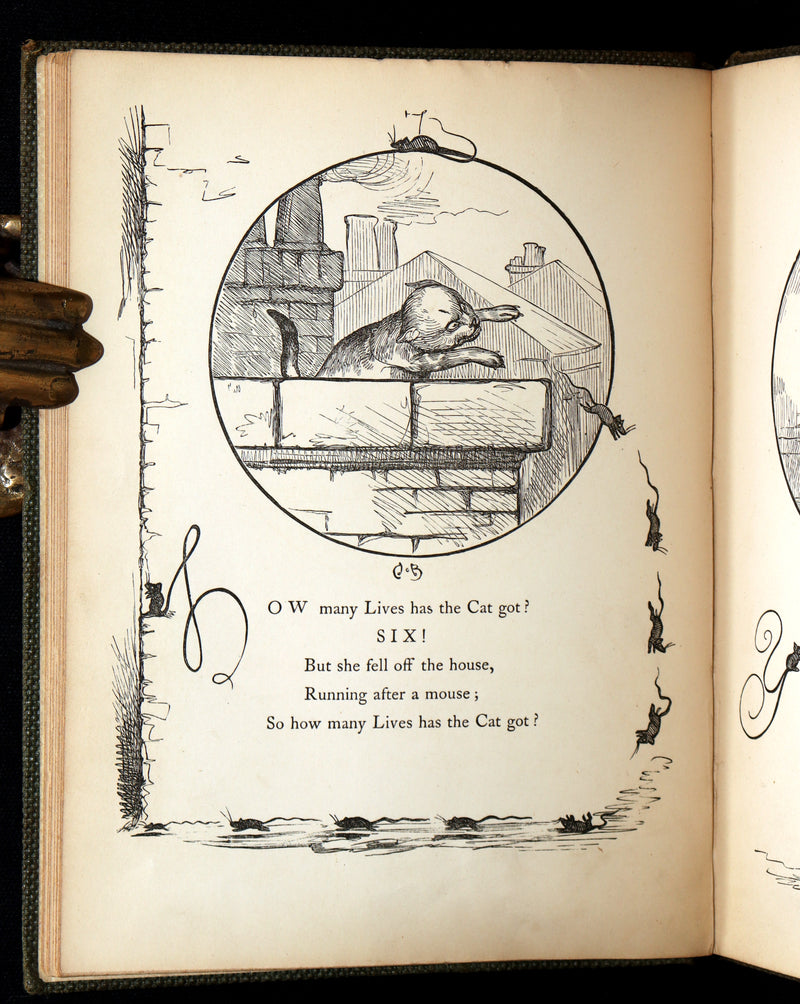 1860 Rare First Edition-The Nine Lives of a Cat, illustrated by Charles Bennett