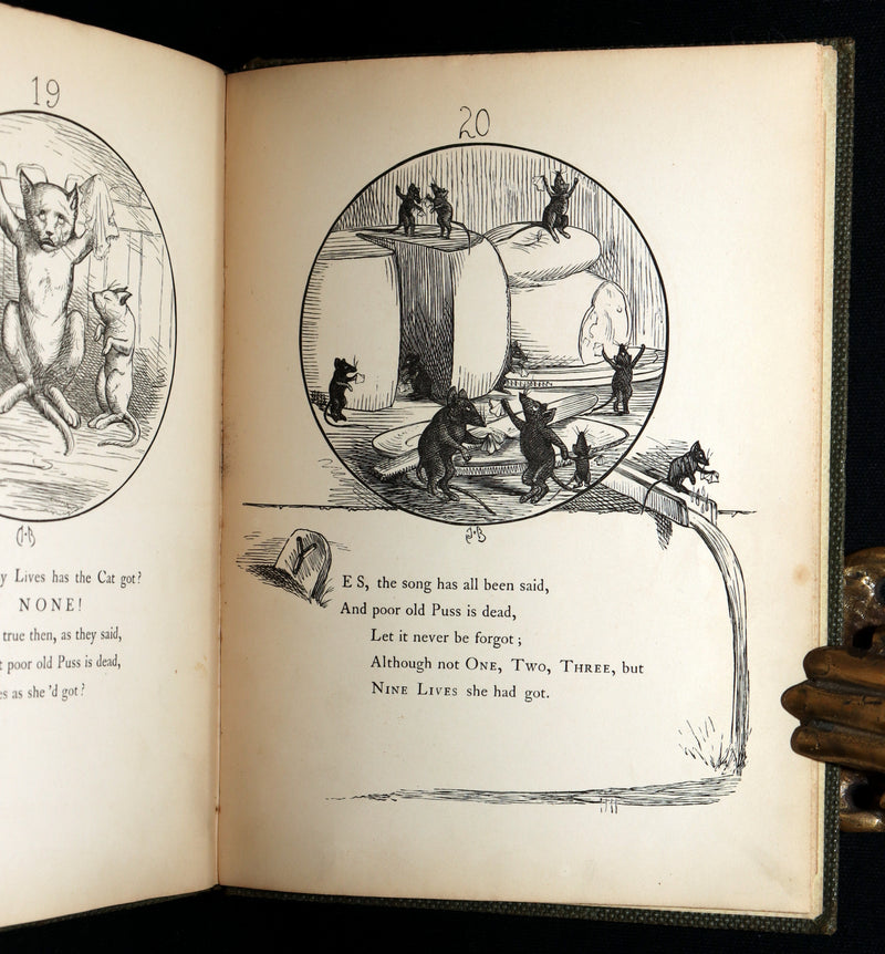 1860 Rare First Edition-The Nine Lives of a Cat, illustrated by Charles Bennett