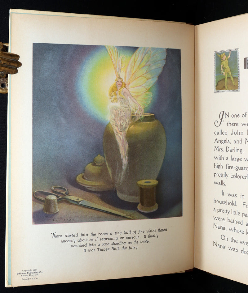 1931 Rare First Illustrated Edition by Roy Best -Picture Story Book of Peter Pan