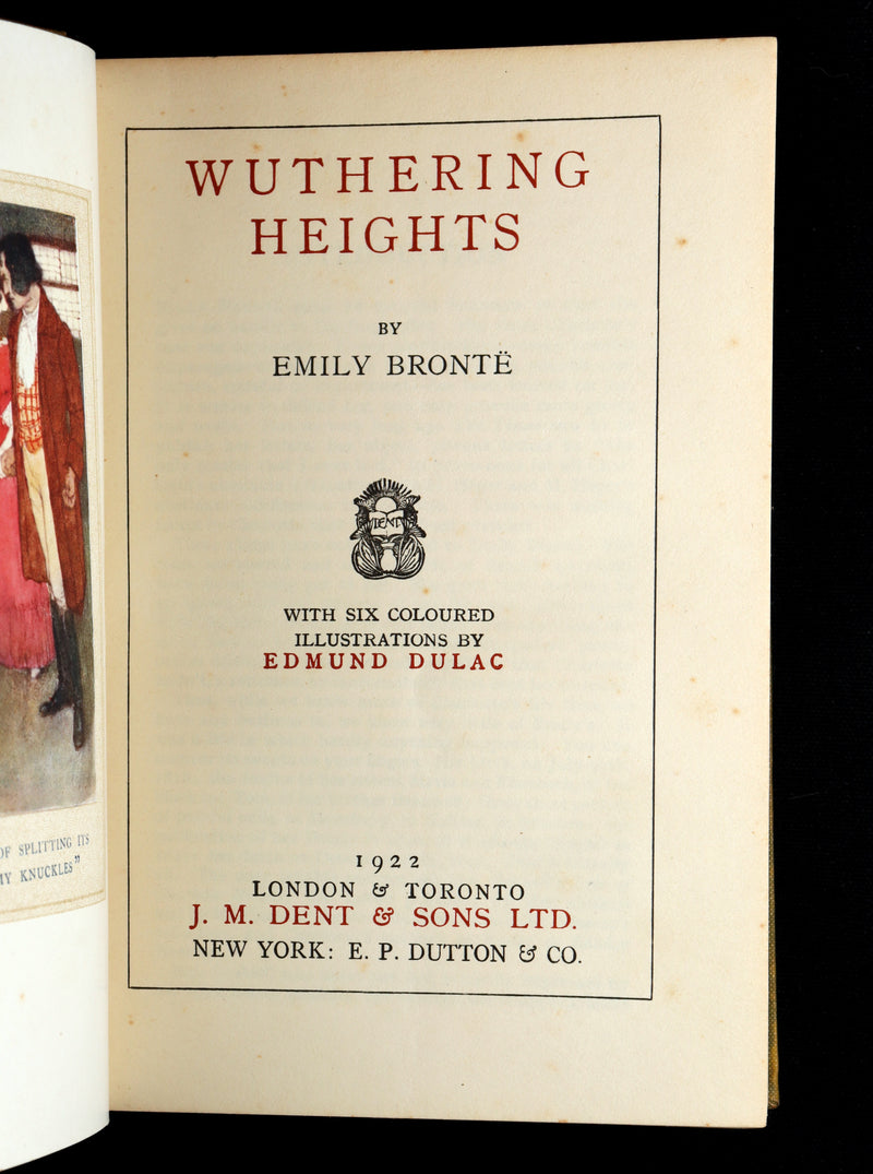 1922 Rare Book - Emily Bronte's Wuthering Heights illustrated by Edmund Dulac