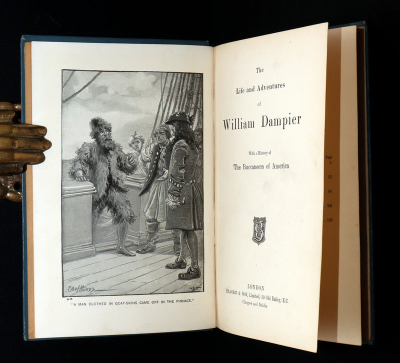 1895 Rare Pirate Book- The Life of William Dampier and The Buccaneers of America