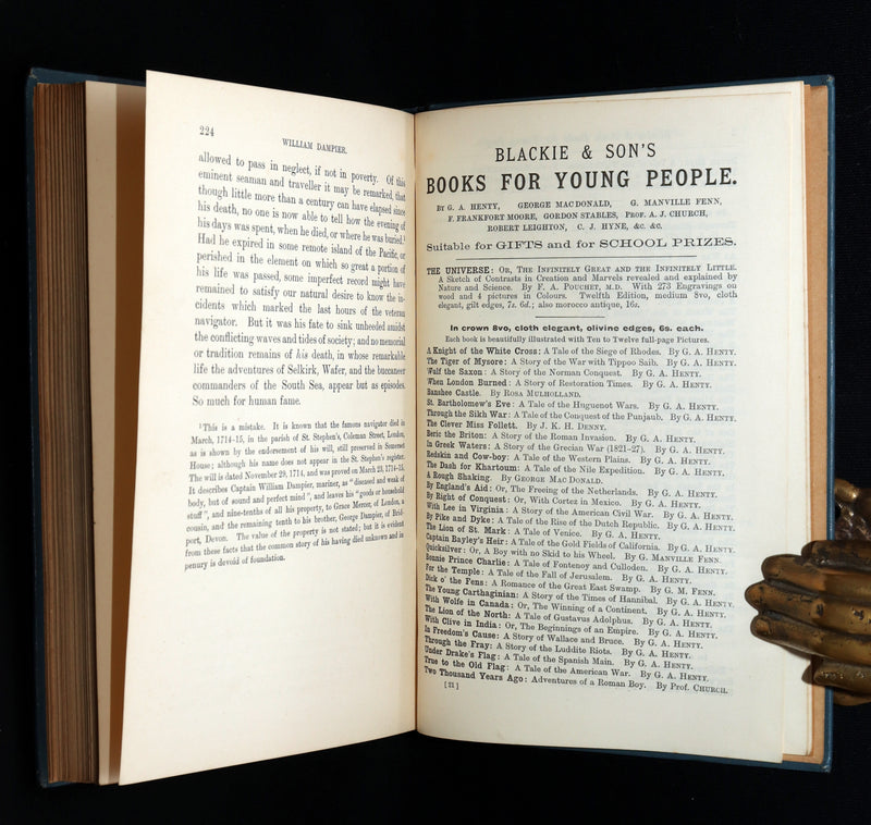 1895 Rare Pirate Book- The Life of William Dampier and The Buccaneers of America