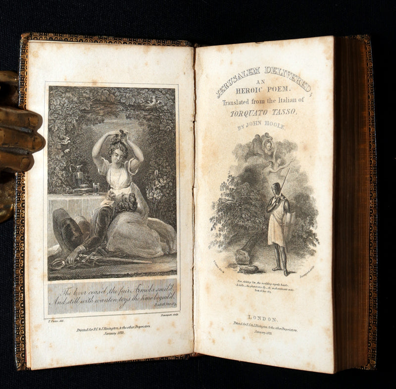 1822 Rare Book - Jerusalem Delivered; An Heroic Poem by Torquato Tasso