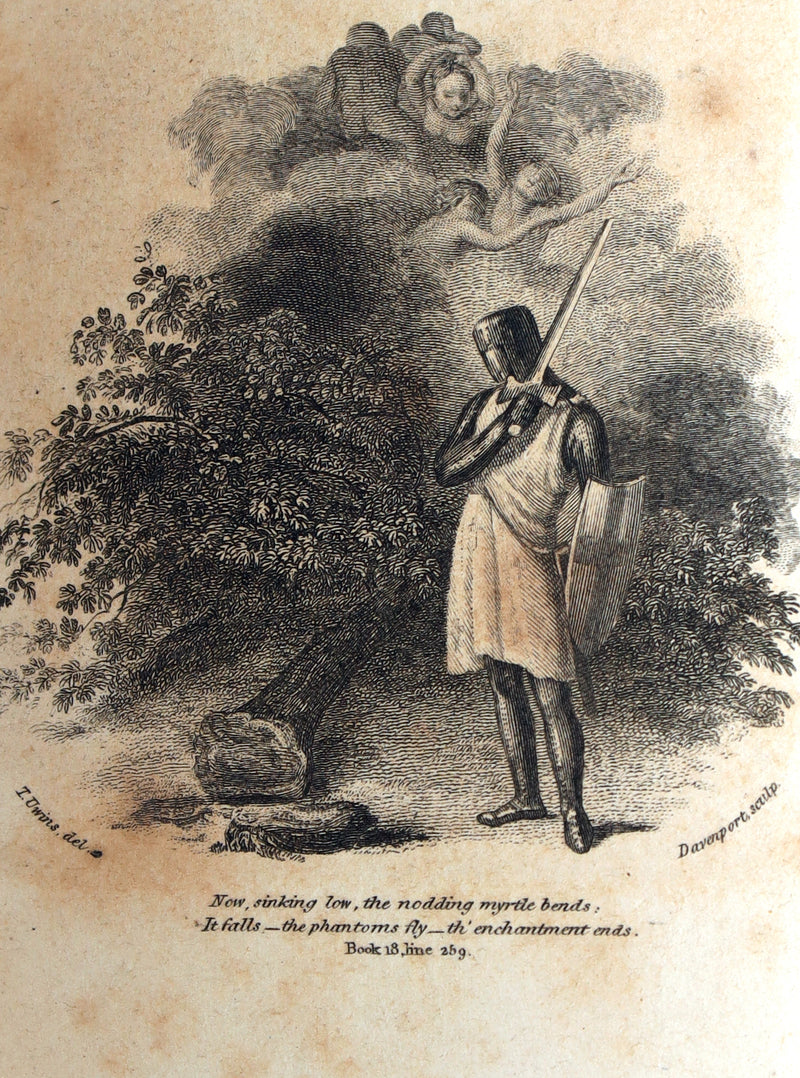 1822 Rare Book - Jerusalem Delivered; An Heroic Poem by Torquato Tasso