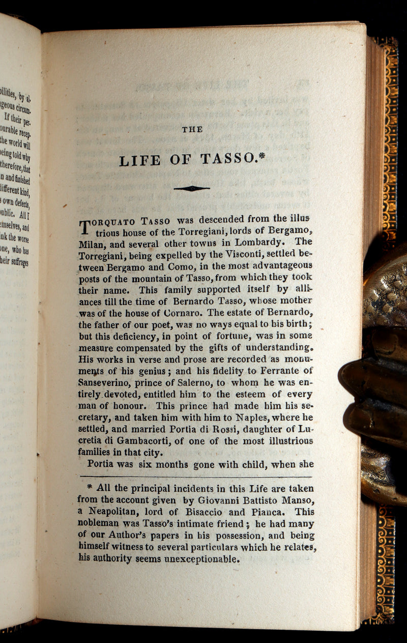 1822 Rare Book - Jerusalem Delivered; An Heroic Poem by Torquato Tasso