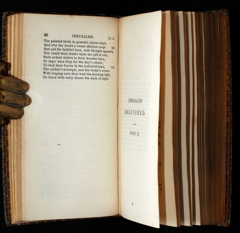1822 Rare Book - Jerusalem Delivered; An Heroic Poem by Torquato Tasso
