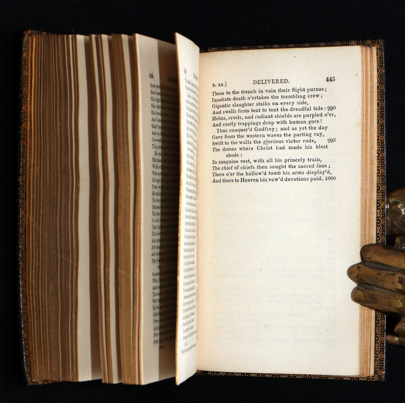1822 Rare Book - Jerusalem Delivered; An Heroic Poem by Torquato Tasso