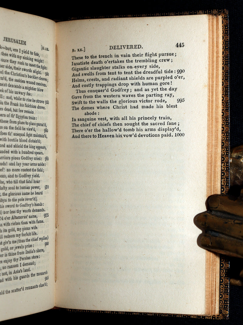 1822 Rare Book - Jerusalem Delivered; An Heroic Poem by Torquato Tasso