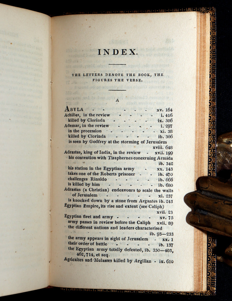 1822 Rare Book - Jerusalem Delivered; An Heroic Poem by Torquato Tasso