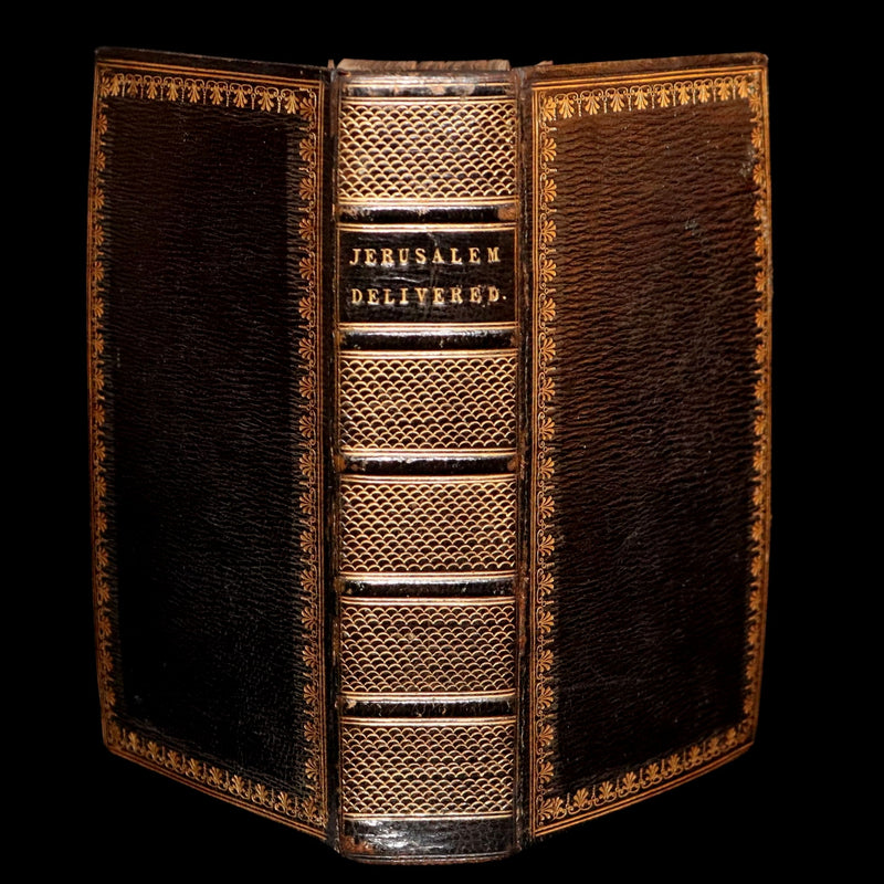 1822 Rare Book - Jerusalem Delivered; An Heroic Poem by Torquato Tasso