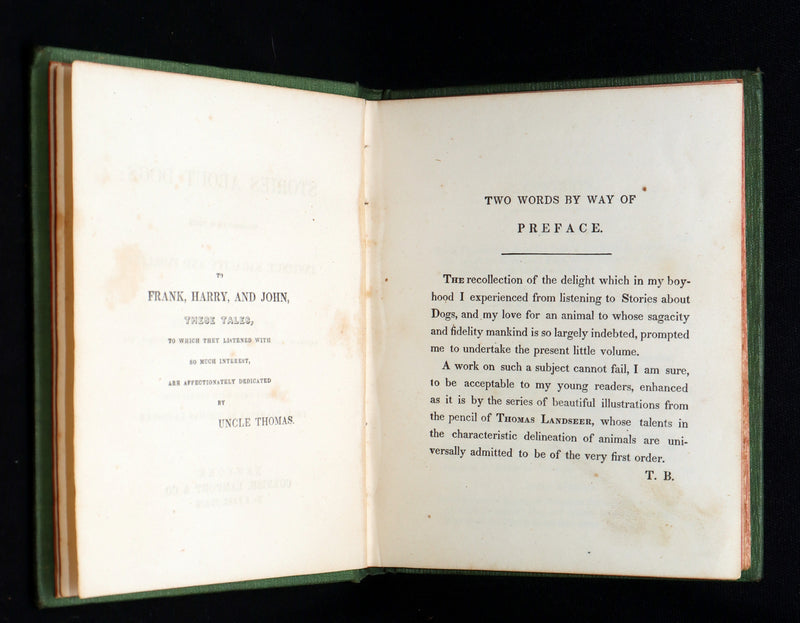1850 Scarce Book - Stories About Dogs by Thomas Bingley and Thomas Landseer