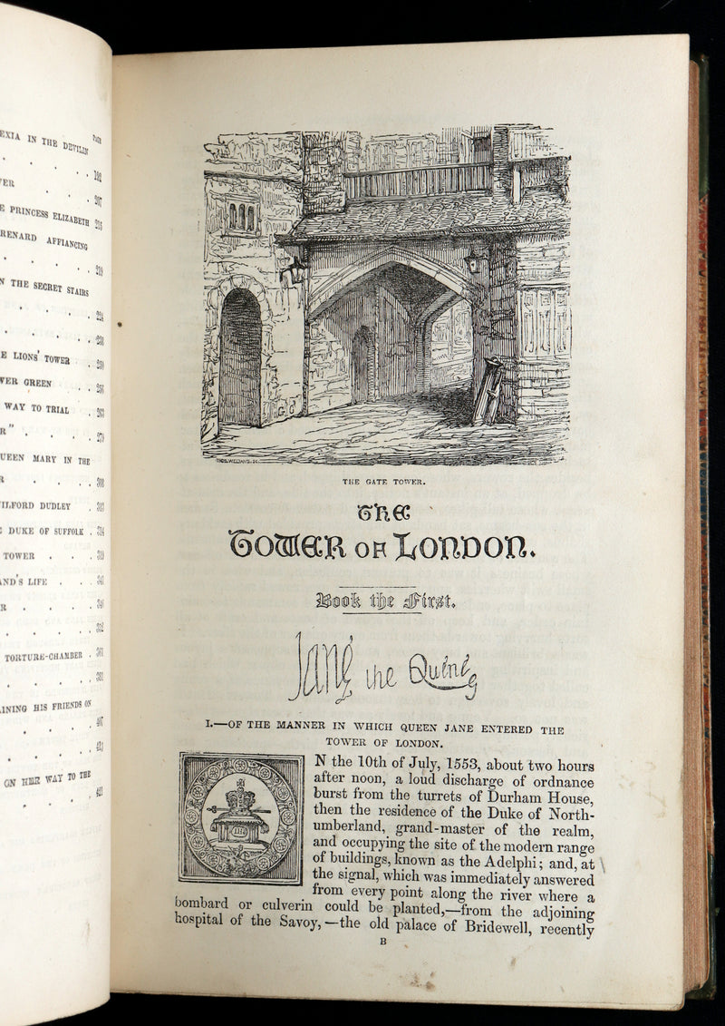 1854 Rare Book - The Tower of London, A Romance Illustrated by George Cruikshank