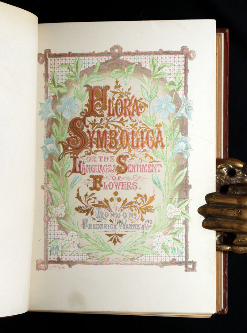 1870 Rare Victorian Floriography Book - Flora Symbolica, The Language of Flowers