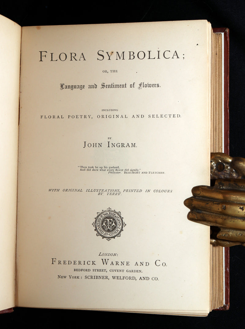 1870 Rare Victorian Floriography Book - Flora Symbolica, The Language of Flowers