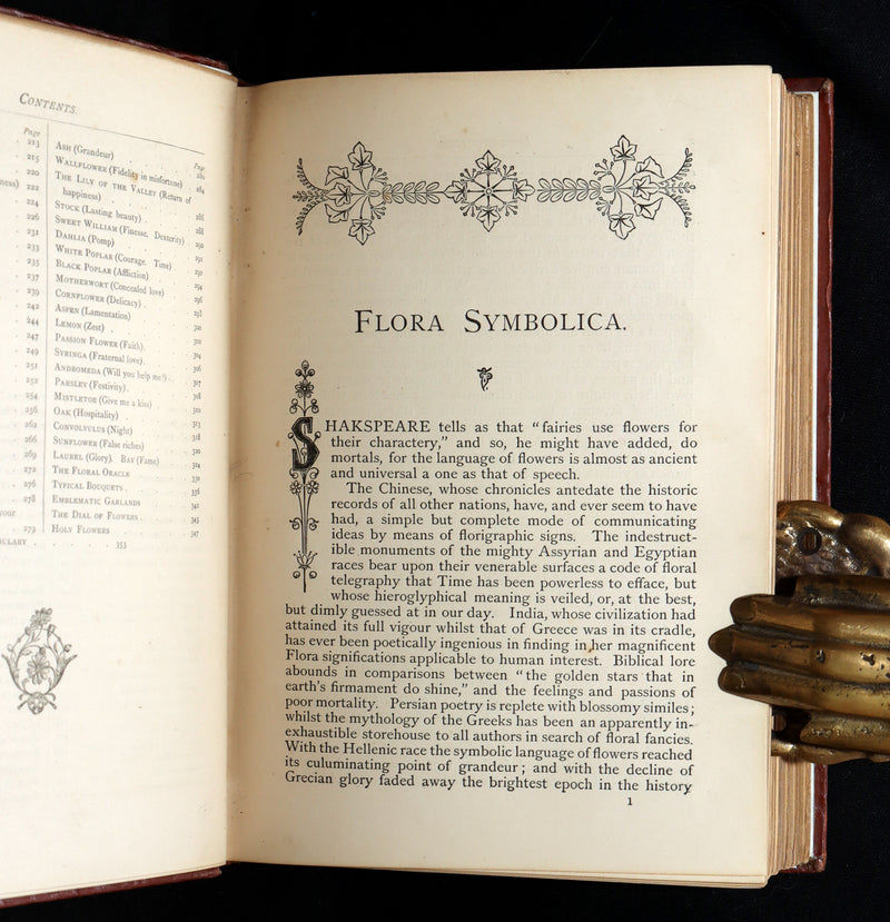 1870 Rare Victorian Floriography Book - Flora Symbolica, The Language of Flowers