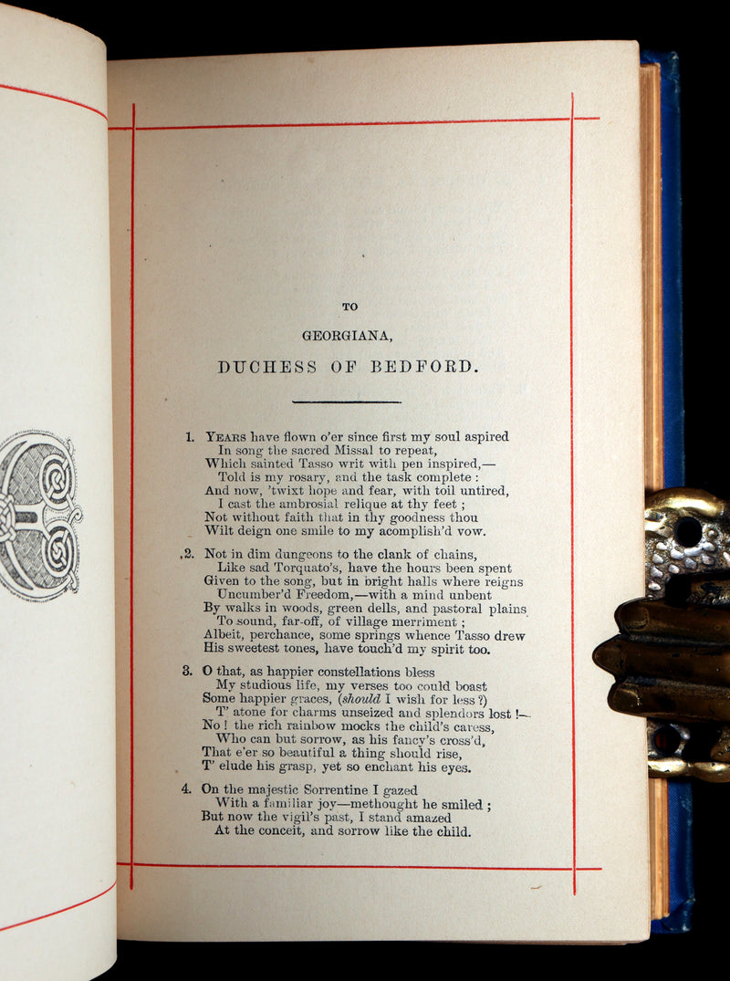 1890 Rare Book - Jerusalem Delivered by Torquato Tasso, Illustrated