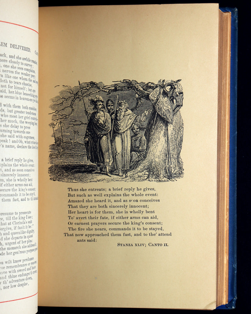 1890 Rare Book - Jerusalem Delivered by Torquato Tasso, Illustrated