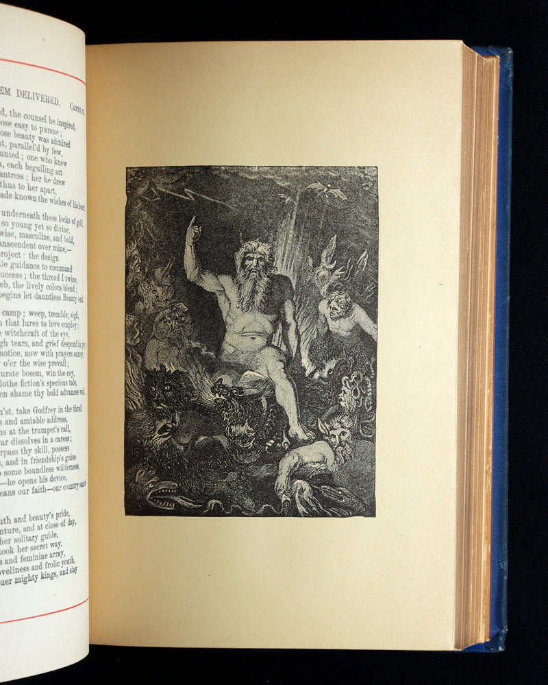 1890 Rare Book - Jerusalem Delivered by Torquato Tasso, Illustrated