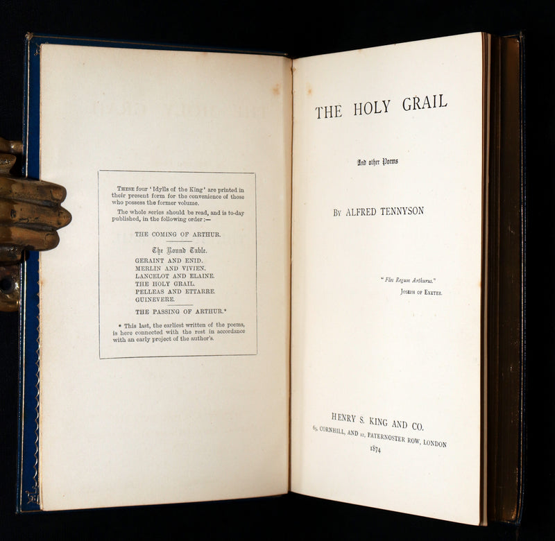 1874 Rare Zaehnsdorf Binding - Legend of King Arthur, The Holy Grail by Tennyson