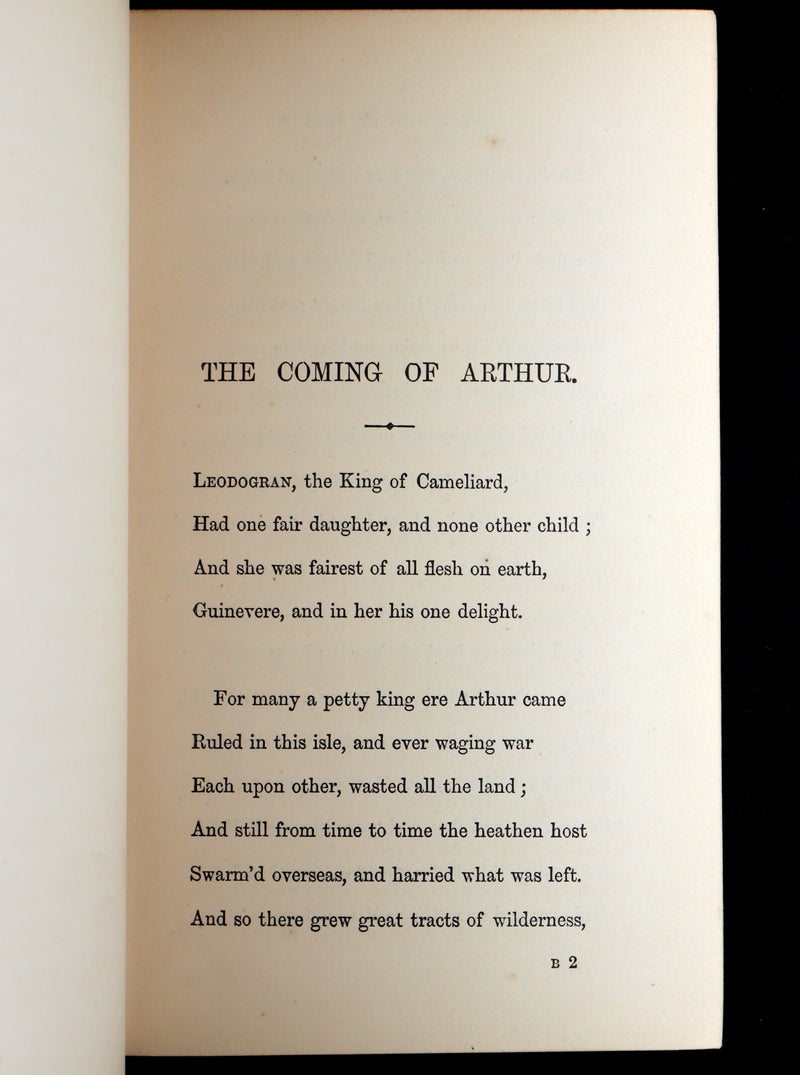 1874 Rare Zaehnsdorf Binding - Legend of King Arthur, The Holy Grail by Tennyson