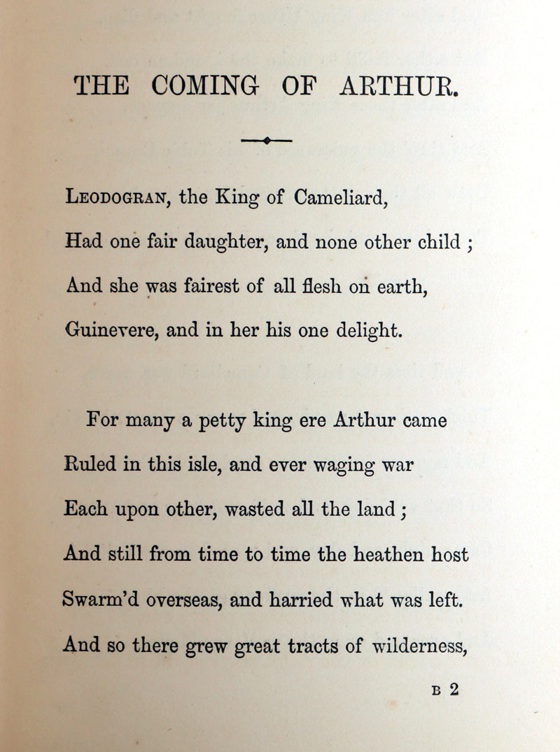1874 Rare Zaehnsdorf Binding - Legend of King Arthur, The Holy Grail by Tennyson