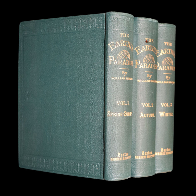 1893 Rare Book Set - The Earthly Paradise, a poem by William Morris